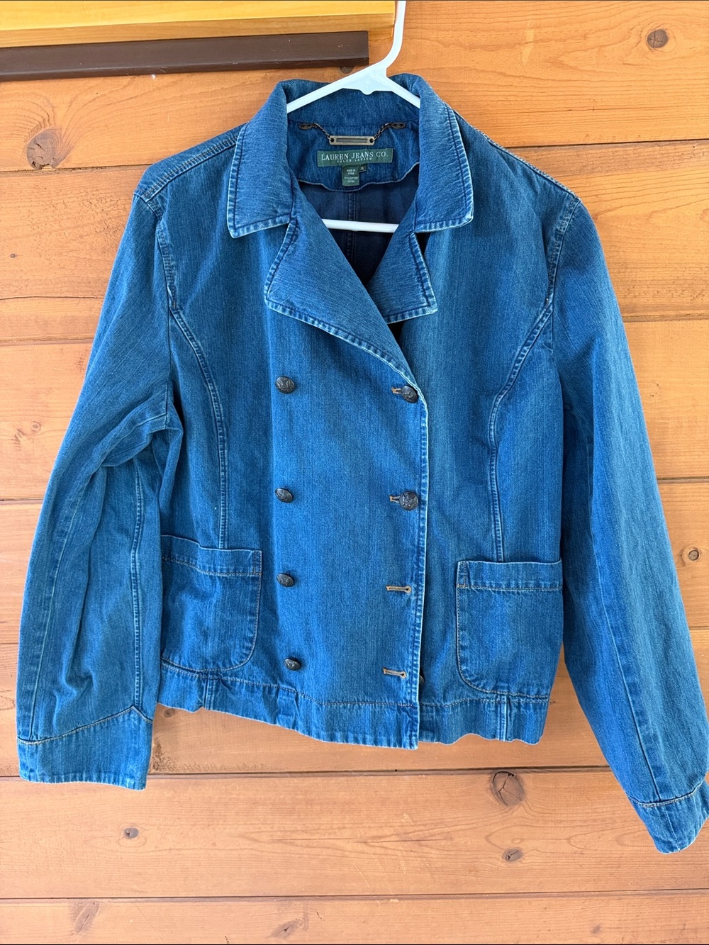 Ralph Lauren Denim Double-Breasted Pea Coat in Deep Blue